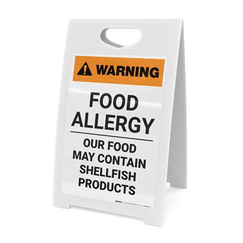 Warning Food Allergy Food May Contain Shellfish Products A Frame Sign