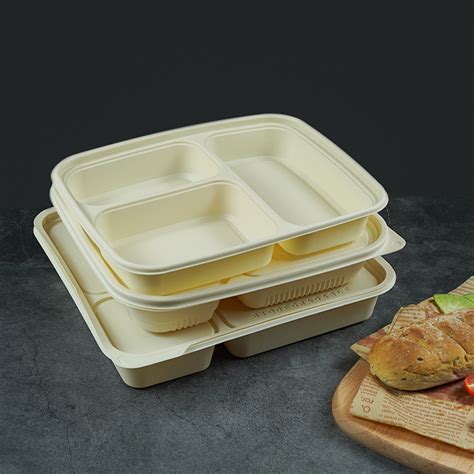 Compartment Corn Starch Bento Lunch Box Biodegradable Disposable