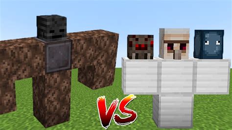 Mutant Wither Skeleton Vs All New Spiral Golems Battle Minecraft Youtube