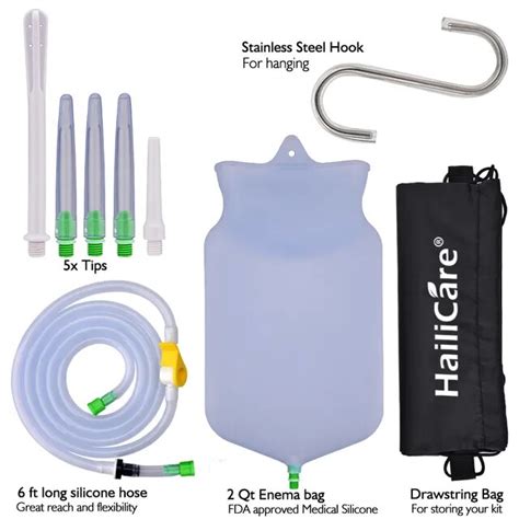 2L Enema Bag Silicone Large Capacity Reusable Vagina Anal Douche