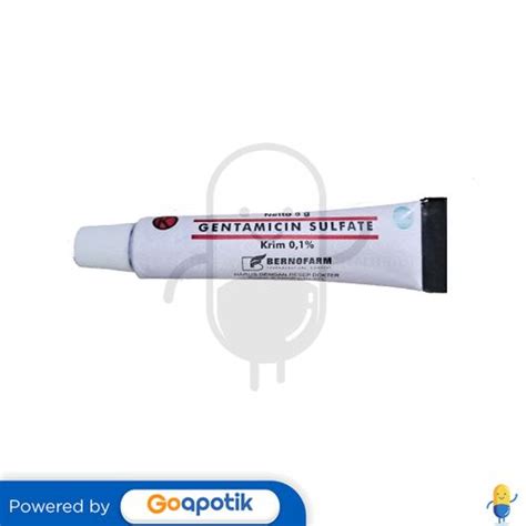 Gentamicin Sulfate Bernofarm 01 Cream 5 Gram Tube Kegunaan Efek