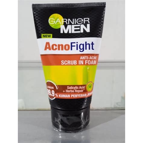 Jual Garnier Men Acno Fight Anti Acne Scrub In Foam Shopee Indonesia