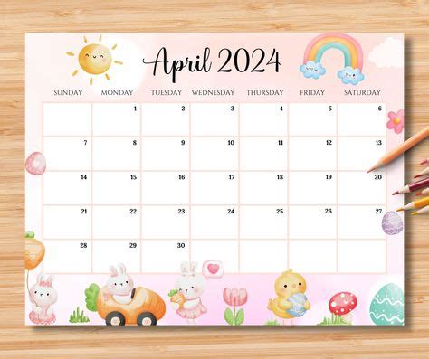 Tsum Calendar April 2024 Dynah Gunilla