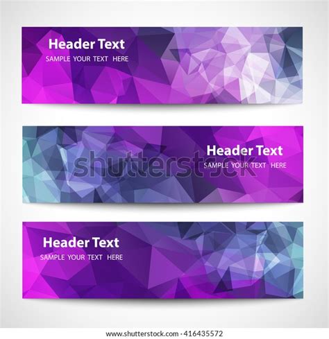 Set Modern Vector Banners Polygonal Background Stock Vector Royalty