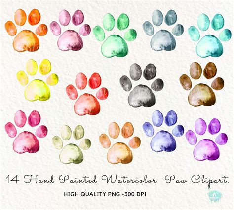 Watercolor Animal Paw Prints