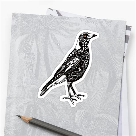 Australian Magpie Stickers By Jason Embery Redbubble