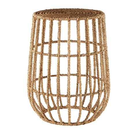 Jute Basket Side Table In Natural Design By Selamat Burke Decor