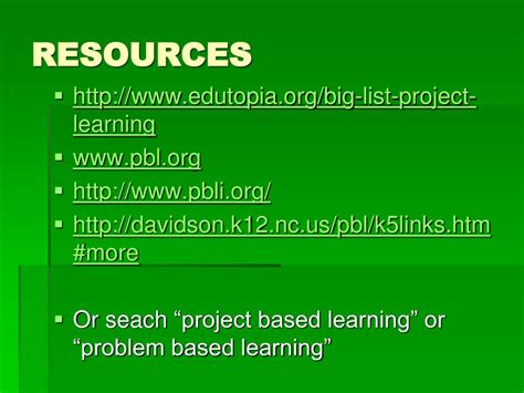 Ppt Project Problem Based Learning Pbl Powerpoint Presentation