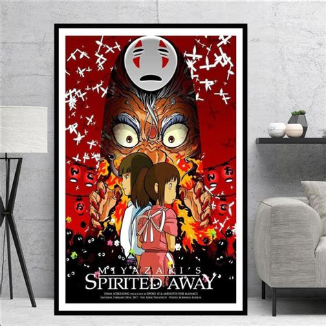 Spirited Away Poster Print Wall Art Home Decor Animation Movie Etsy