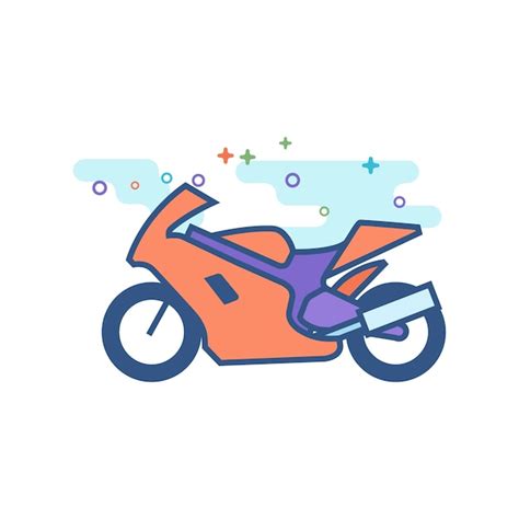 Premium Vector Motorcycle Icon Flat Color Style Vector Illustration