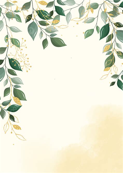 Yellow Watercolor Gradient Green Plant Gold Leaf Leaf Decoration Background Wallpaper Image For