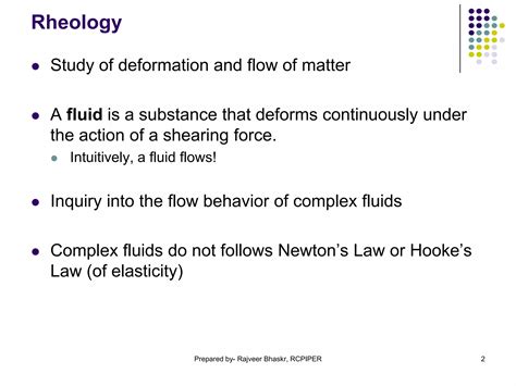 Introduction To Rheology Ppt