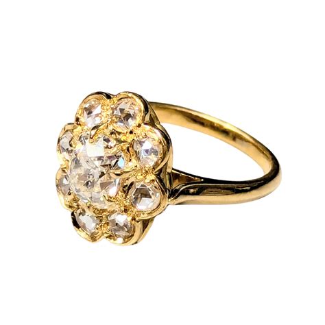 Antique Estate Consignment Victorian 18k Yellow Gold French Diamond