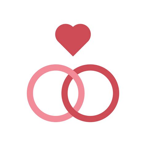 Two Wedding Rings And Heart Vector Icon Vector Art At Vecteezy