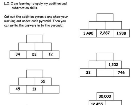 Pyramid Addition and Subtraction KS2 | Teaching Resources