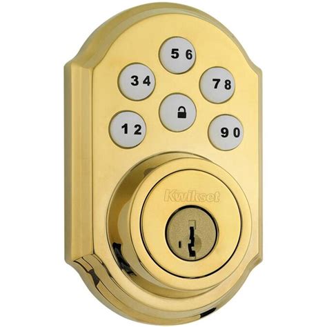 Kwikset Smartcode 910 Lifetime Polished Brass Single Cylinder Deadbolt 1 Cylinder Smartkey