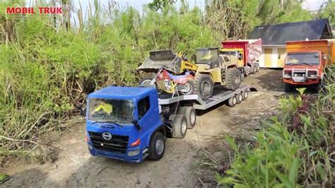 MOBIL TRUK OLENG JATUH KE SUNGAI MOBIL REMOT RC KONTAINER MUATAN