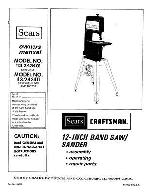 Craftsman Floor Band Saw Parts List Infoupdate Org