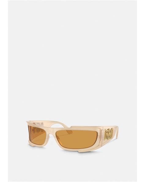 Versace Medusa Biggie Shield Sunglasses In White Lyst