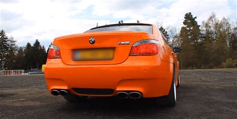 Orange Bmw E M With Eisenmann Race Exhaust Sounds Crazy Autoevolution