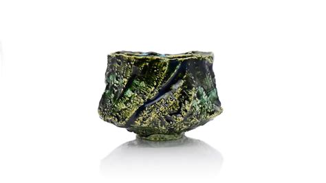 Oribe Chawan Ceremonial Tea Bowl By Makoto Yamaguchi