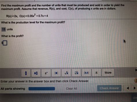 Solved Find The Maximum Profit And The Number Of Units That Chegg