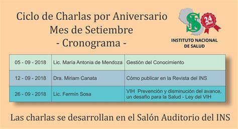 Ciclo Charlas Setiembre 2018 Instituto Nacional De Salud Paraguay