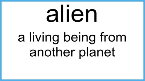 Alien Meaning Vocabulary For Kids Childrens Dictionary Learn