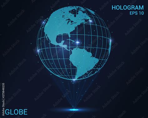 Hologram Globe A Holographic Projection Of The Planet Earth