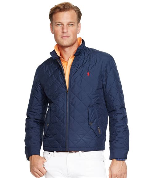 Polo Ralph Lauren Mens Big And Tall Quilted Barracuda Jacket In Blue