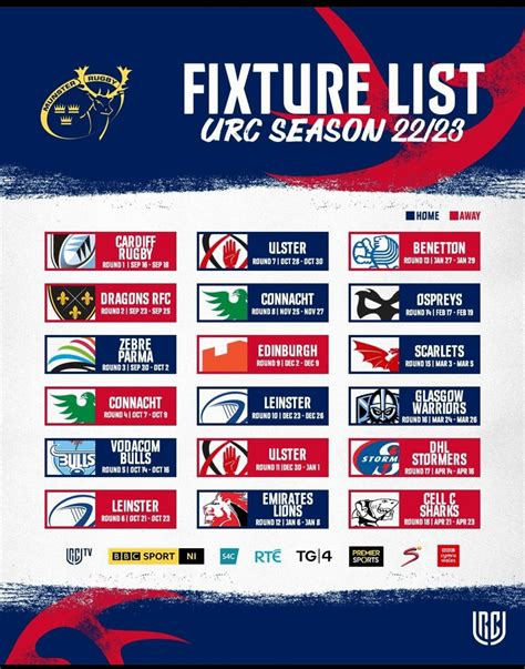 Munster Rugby Fixtures 22/23 Season : r/MunsterRugby