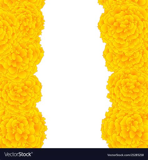 Yellow marigold border Royalty Free Vector Image