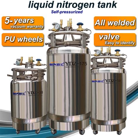 Empty Liquid Nitrogen Tank Ydz 30 Dewar Auto Pressurized Cryogenic