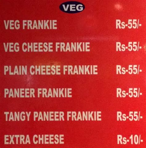 Tibbs Frankie Menu, Menu for Tibbs Frankie, Begumpet, Hyderabad - Zomato