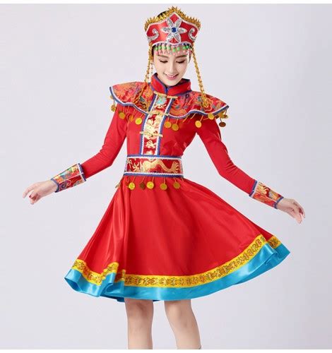 Womens Girls Mongolian Dance Costumes Chinese Traditional Mongolia Minority Folk Dance Robes