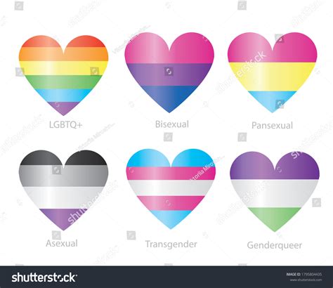 Sexual Identity Pride Flags Set Isolated Stock Vector Royalty Free