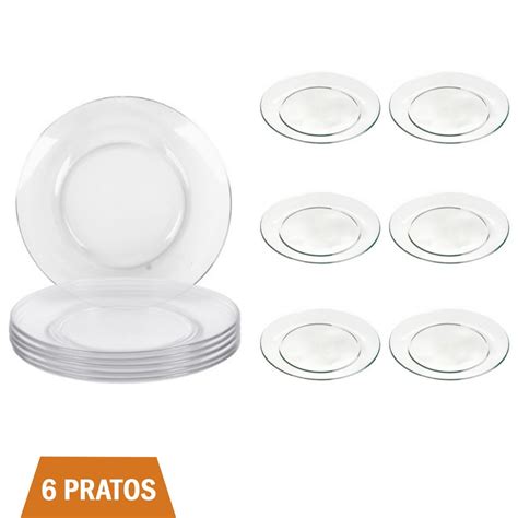 Conjunto Pratos Vidro Raso Astral Cm Refei O Nadir Submarino