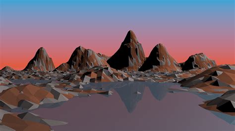 Low Poly Mountain Landscape Iv On Behance