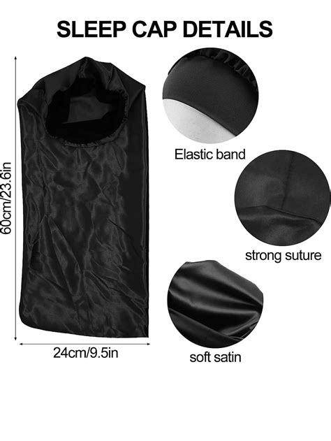 Long Satin Sleep Bonnet Extra Large Night Cap For Women With Long