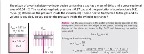 Solved The Piston Of A Vertical Piston Cylinder Device Chegg