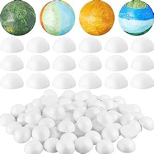 200 Pcs 2 Inch White Half Foam Balls Polystyrene Craft Balls Foam Balls