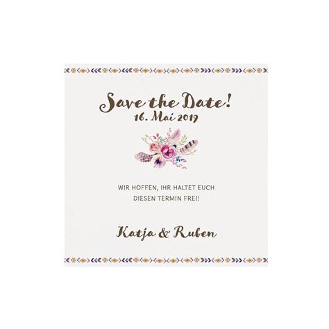 Save The Date Karte Oder Dankkarte Mit Romantischem Blumenstrau Im