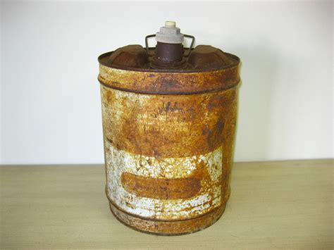 Vintage Metal Gas Can Pre-1950s Collectible Barrel Keg Liquid Container