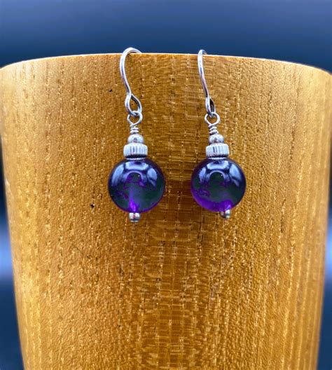 Amethyst Earrings Purple Gemstone Earrings Purple Earrings Birthstone Earrings February