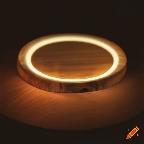 Glowing Wooden Drink Coaster On Coffee Table