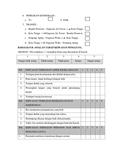 Proposal Projek Tahun Akhir Trainees2013 Contoh Borang Soal Selidik —