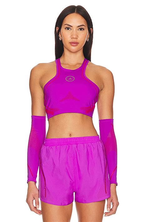 Adidas By Stella Mccartney True Pace Running Crop Top In Shock Purple