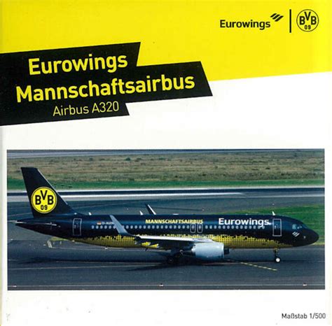 Airbus A320 Eurowings BVB Mannschaftsbus D AIZR Herpa 529600 1 500