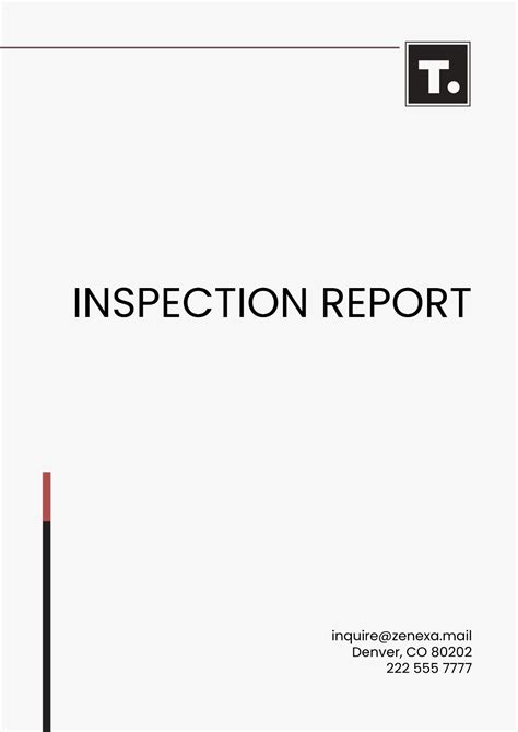 Free Sample Inspection Report Template To Edit Online