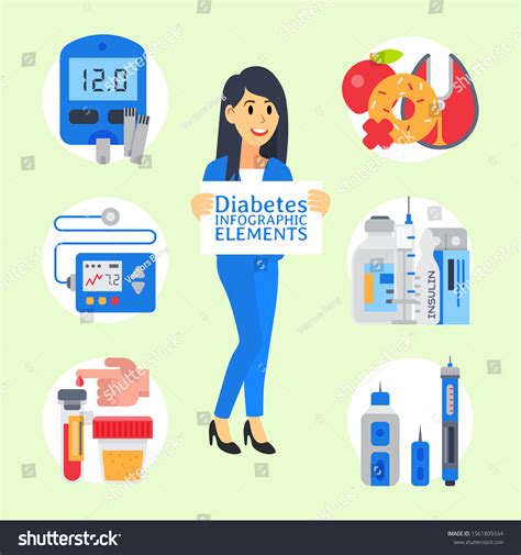 Doctor Shows Diabetes Vector Illustration Cartoon 库存矢量图（免版税）1561809334